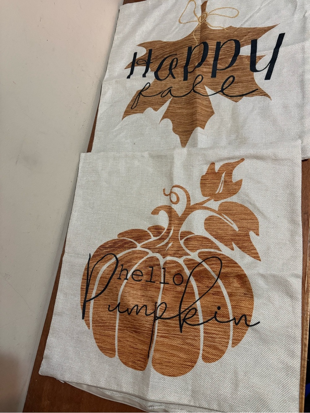 Hello Pumpkin and Happy Fall Accent Pillow Cover